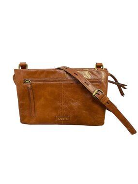NWOT Lodis Brown Leather Crossbody Bag With Adjustable Strap